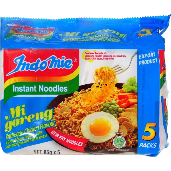 Indomie Mi Goreng Noodles BBQ Chicken 5 Pack 425g