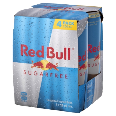 Red Bull Energy Drink Sugar Free 4 x 250ml