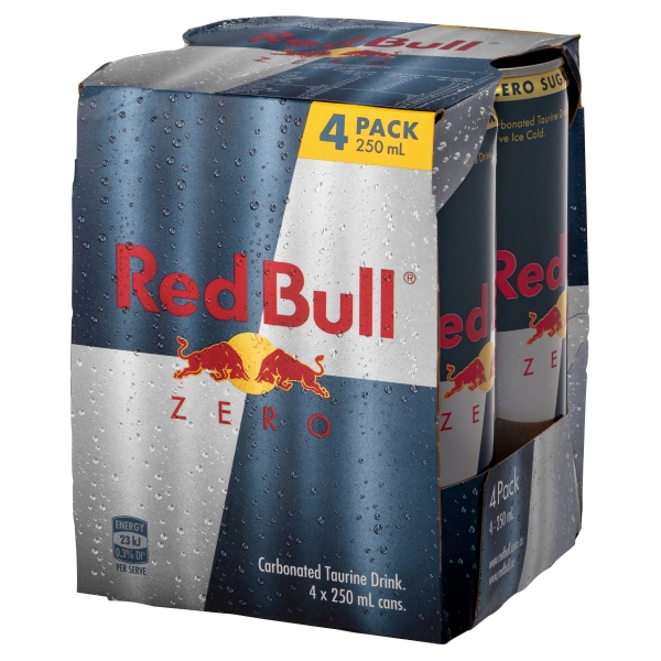 Red Bull Energy Drink Zero Sugar 4 x 250ml