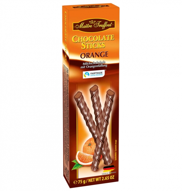 Maitre Truffout Choc Orange Sticks 75g