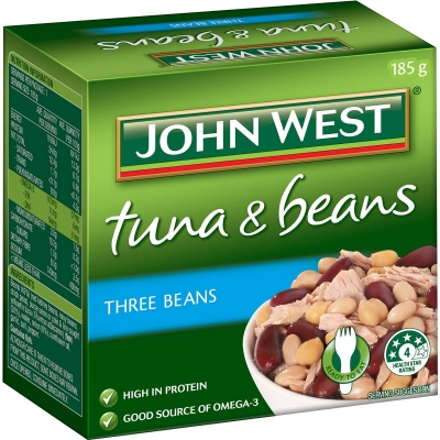 John West Tuna & Bean Three Beans 185g