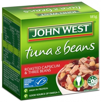 John West Tuna & Bean Roasted Capsicum & Three Beans 185g