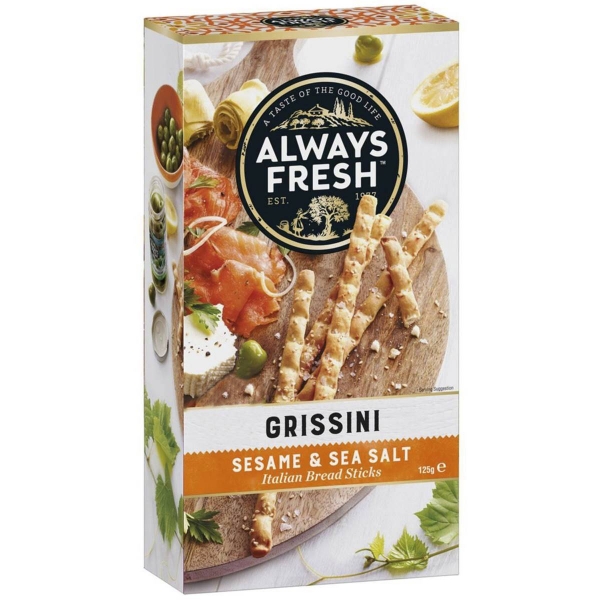 Always Fresh Grissini Sesame & Sea Salt 125g