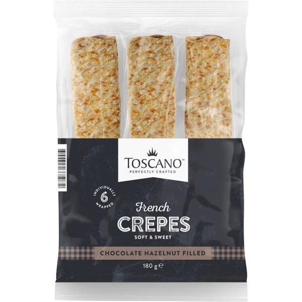 Toscano Crepes Choc Hazelnut 6 Pack 180g