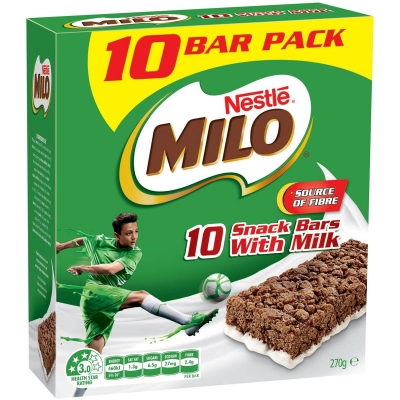 Nestle Milo Snack Bars With Milk 10 Pack 270g