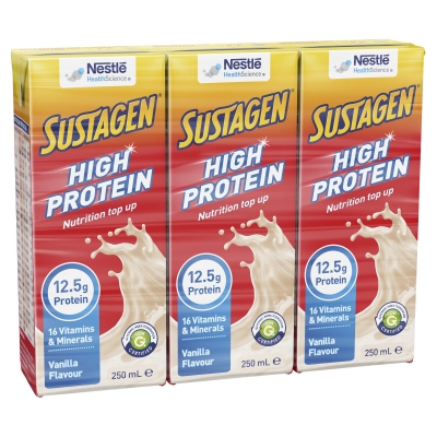 Sustagen Ready To Drink High Protein Vanilla 3 x 250ml