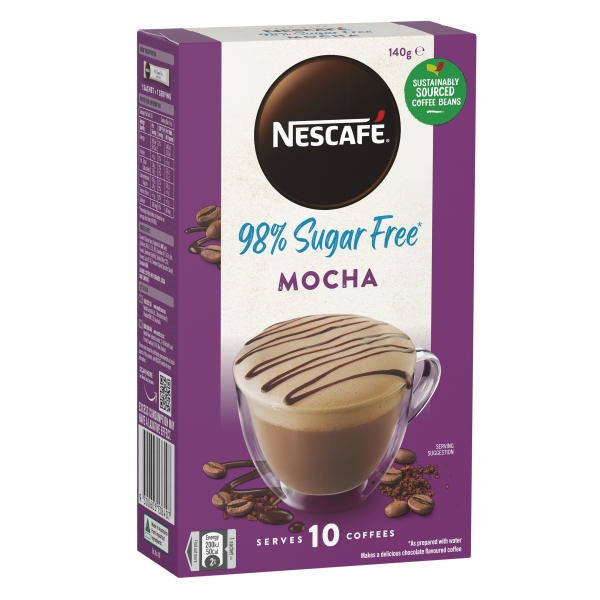 Nescafe Sachets Mocha 98% Sugar Free 10 Pack