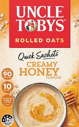 Uncle Tobys Quick Oats Creamy Honey 10 Pack 350g