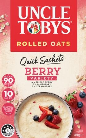 Uncle Tobys Quick Oats Berry Variety 10 Pack