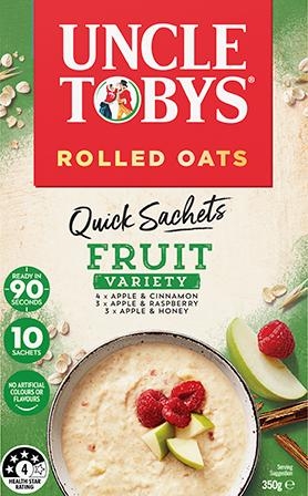 Uncle Tobys Quick Oats Fruit Variety 10 Pack  350g