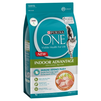 Purina One Dry Cat Food Adult Indoor Chicken 1.4kg