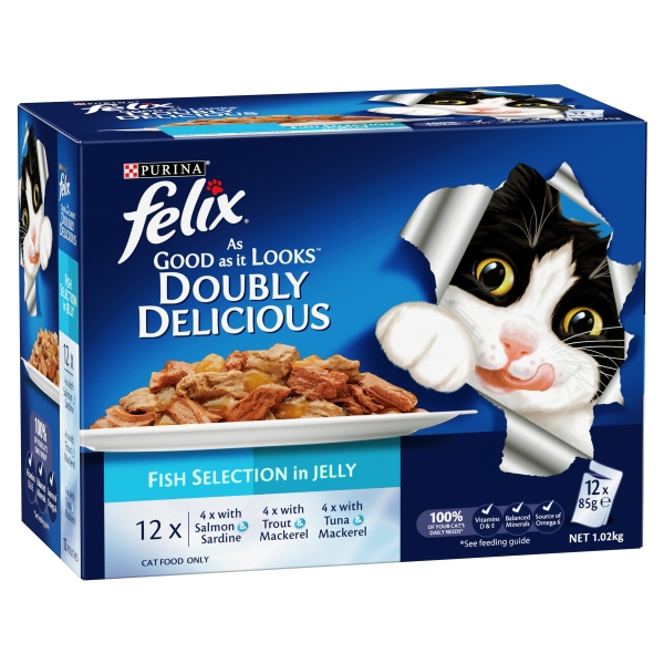 Purina Felix As Good As It Looks Fish Selection in Jelly 12 x 85g