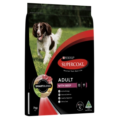 Purina Supercoat Dry Dog Food Adult With Beef 7kg