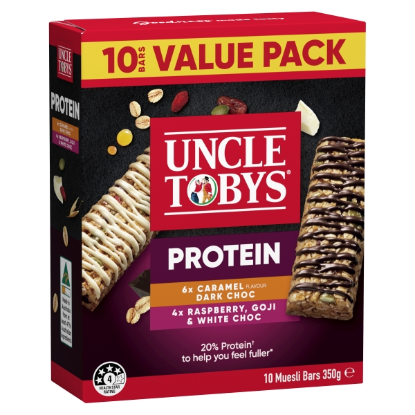 Uncle Tobys Protein Bars Variety 10 Pack 350g