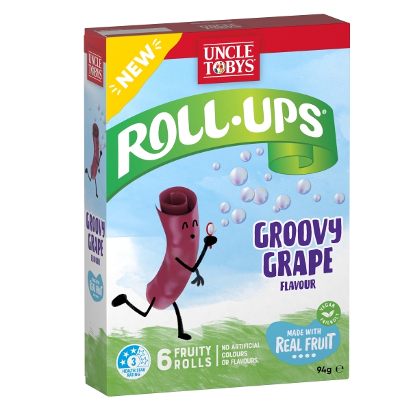 Uncle Tobys Roll-Ups Groovy Grape 6 Pack 94g