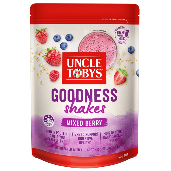 Uncle Tobys Goodness Shakes Mixed Berry 140g