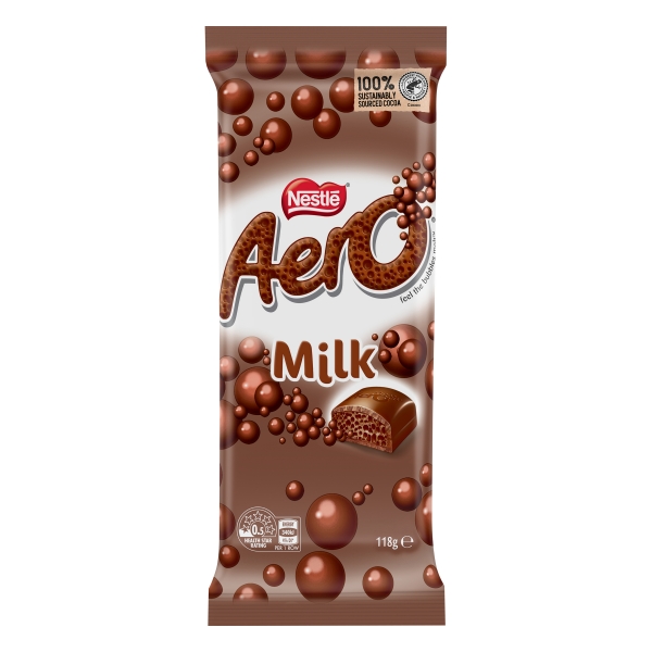 Nestle Aero Milk Chocolate Block 118g