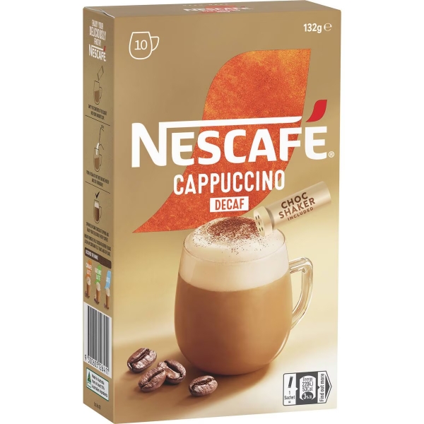 Nescafe Sachets Cappuccino Decaf 10 Pack