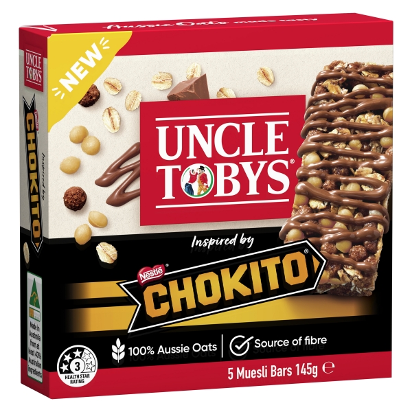 Uncle Tobys Muesli Bar Chokito 5 Pack 145g