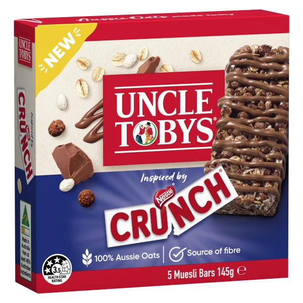 Uncle Tobys Muesli Bars Crunch 5 Pack 145g