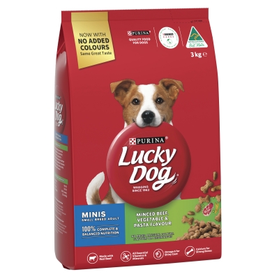 Purina Lucky Dog Minis Small Breed Minced Beef Vegetables & Pasta Flavour 3kg