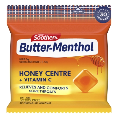 Butter Menthol Honey Centre 30 Pack 120g