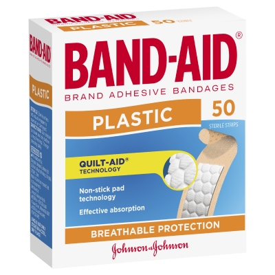 Band-Aid Plastic Strips 50 Pack