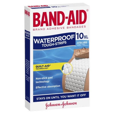 Band-Aid Tough Strips Waterproof Extra Large 10 Pack