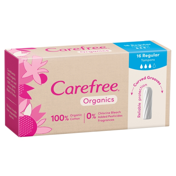 Carefree Organics Regular Tampons 16 Pack 