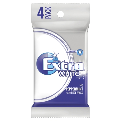 Wrigley's Chewing Gum Extra White Sugar Free 4 Pack 56g