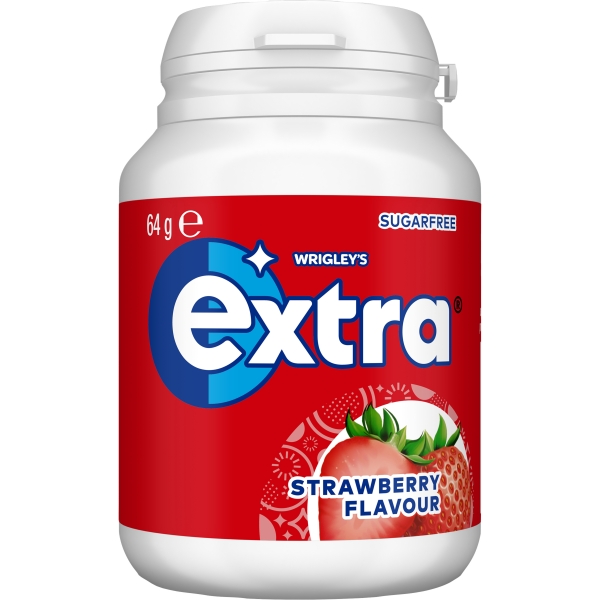 Wrigley's Chewing Gum Extra Strawberry Pellet Bottle 46 Pack 64g