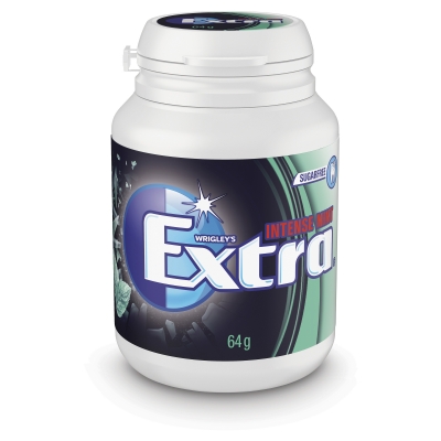 Wrigley's Extra Chewing Gum Intense Mint Bottle 64g