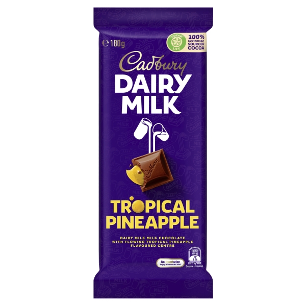 Cadbury Dairy Milk Block Tropical Pineapple 180g