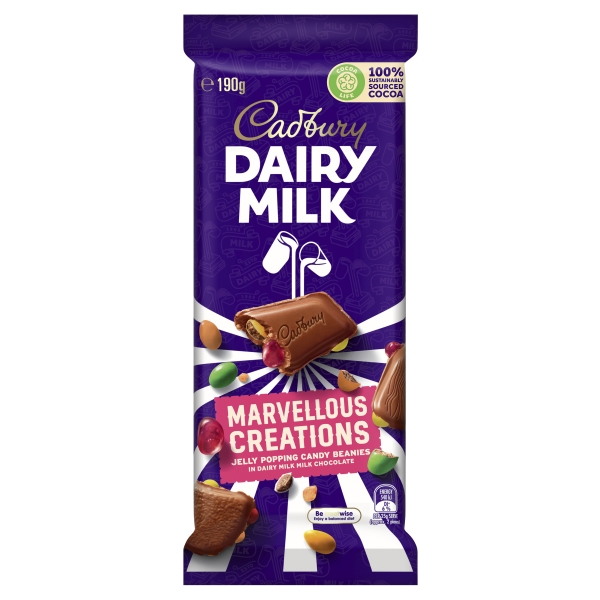 Cadbury Dairy Milk Block Marvellous Creations Jelly Popping Candy 190g