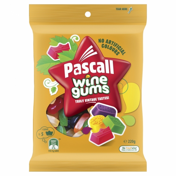 Pascall Wine Gums 220g