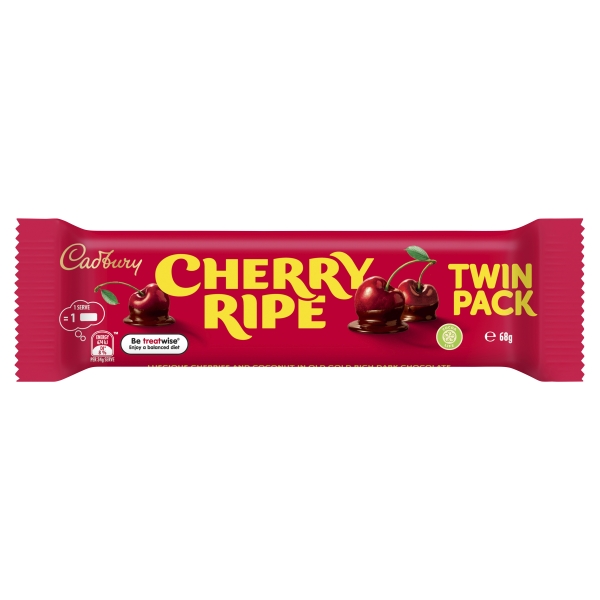 Cadbury Cherry Ripe Bar Twin Pack 68g