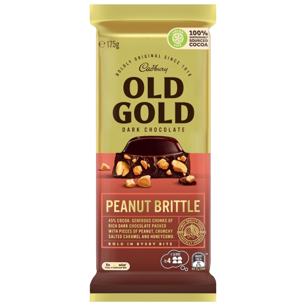 Cadbury Old Gold Block Peanut Brittle 175g