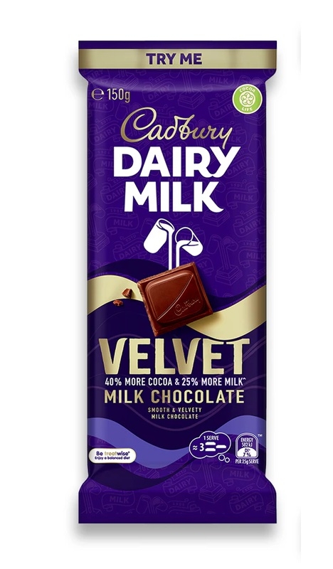 Cadbury Dairy Milk Velvet Milk Chocolate 150g