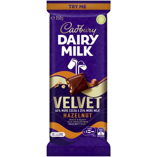 Cadbury Dairy Milk Velvet Hazelnut 150g