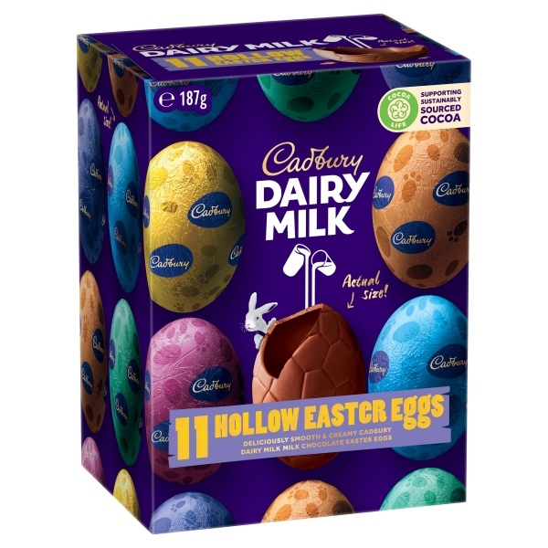 Cadbury Dairy Milk Chocolate Hollow Easter Eggs 11 Pack 187g