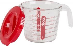 Decor Glass Measuring Jug with Lid 650ml