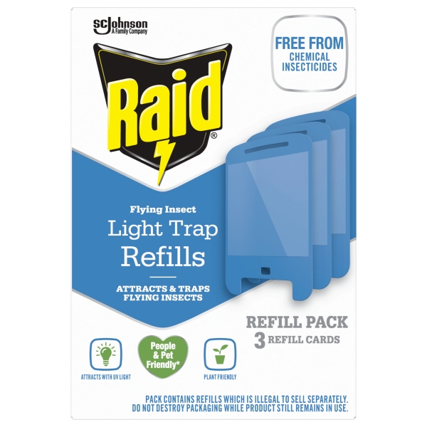 Raid Flying Insect Light Trap Card Refills 3 Pack