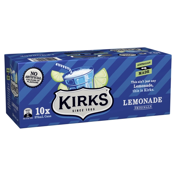 Kirks Lemonade 10 x 375ml Can