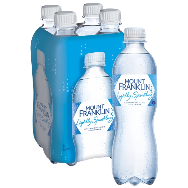 Mount Franklin Lightly Sparkling Water 4 x 450ml