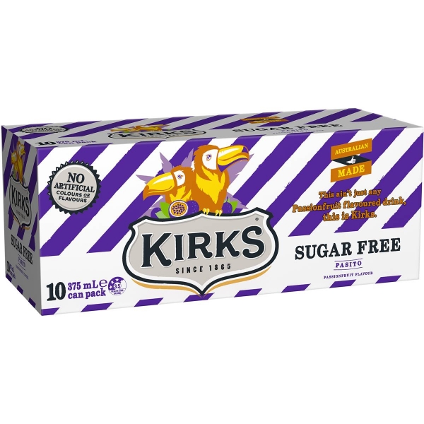 Kirks Pasito Sugar Free 10 x 375ml