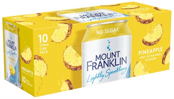 Mount Franklin Sparkling Water Pineapple No Sugar 10 x 375ml