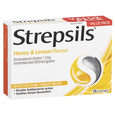 Strepsils Honey & Lemon Lozenges 36 Pack