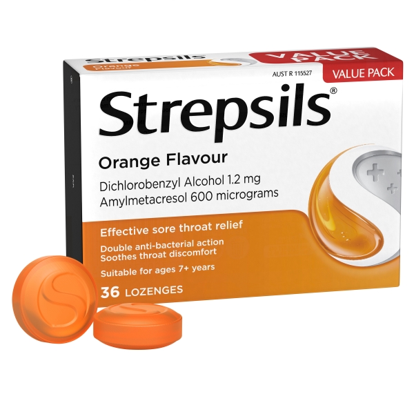 Strepsils Orange Lozenges 36 Pack