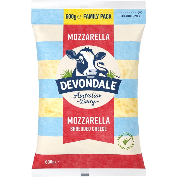 Devondale Cheese Mozzarella Shredded 600g