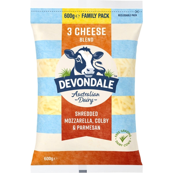 Devondale Cheese 3 Cheese Blend Shredded 600g